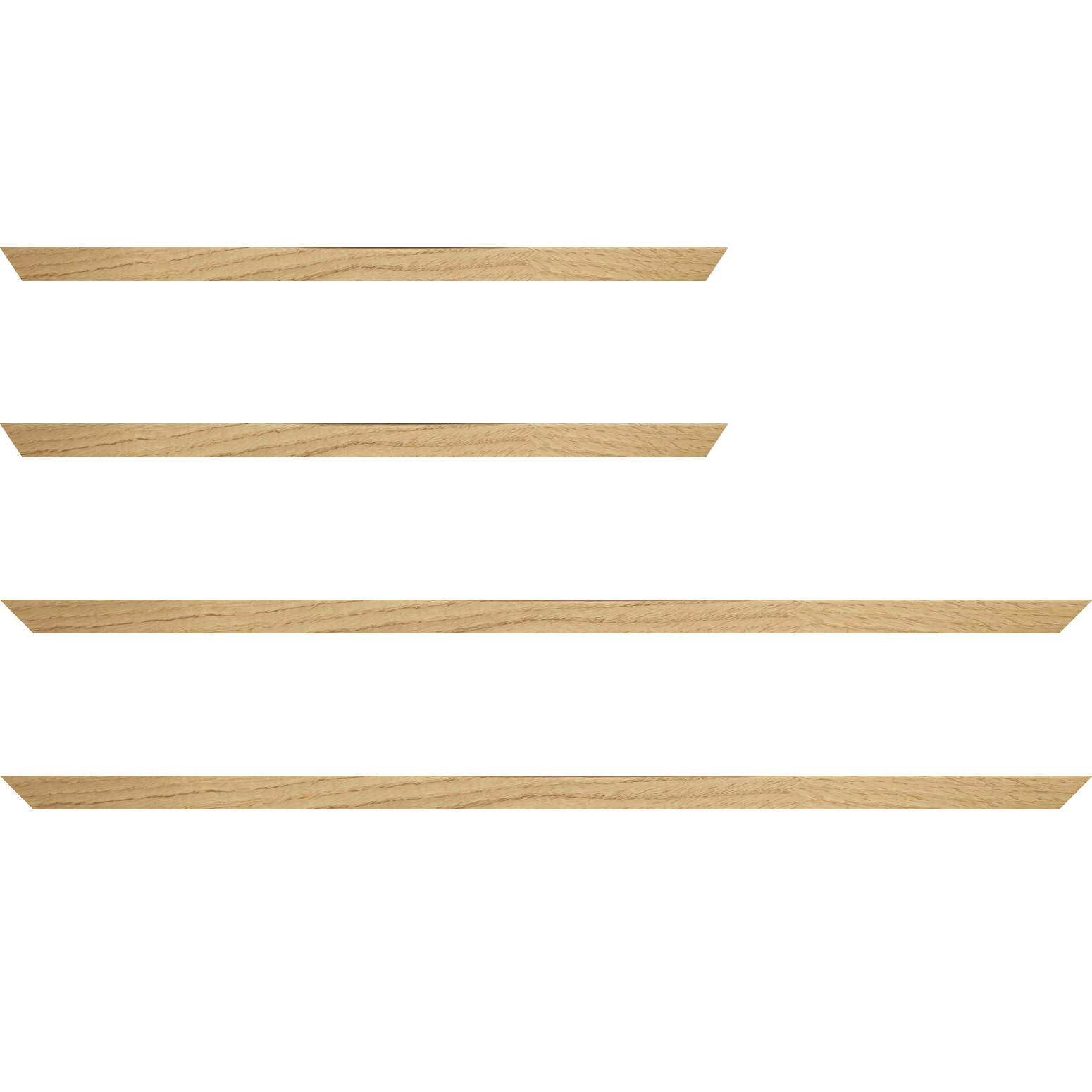 Baguette service précoupé Bois profil plat largeur 1.5cm  plaquage chêne haut de gamme