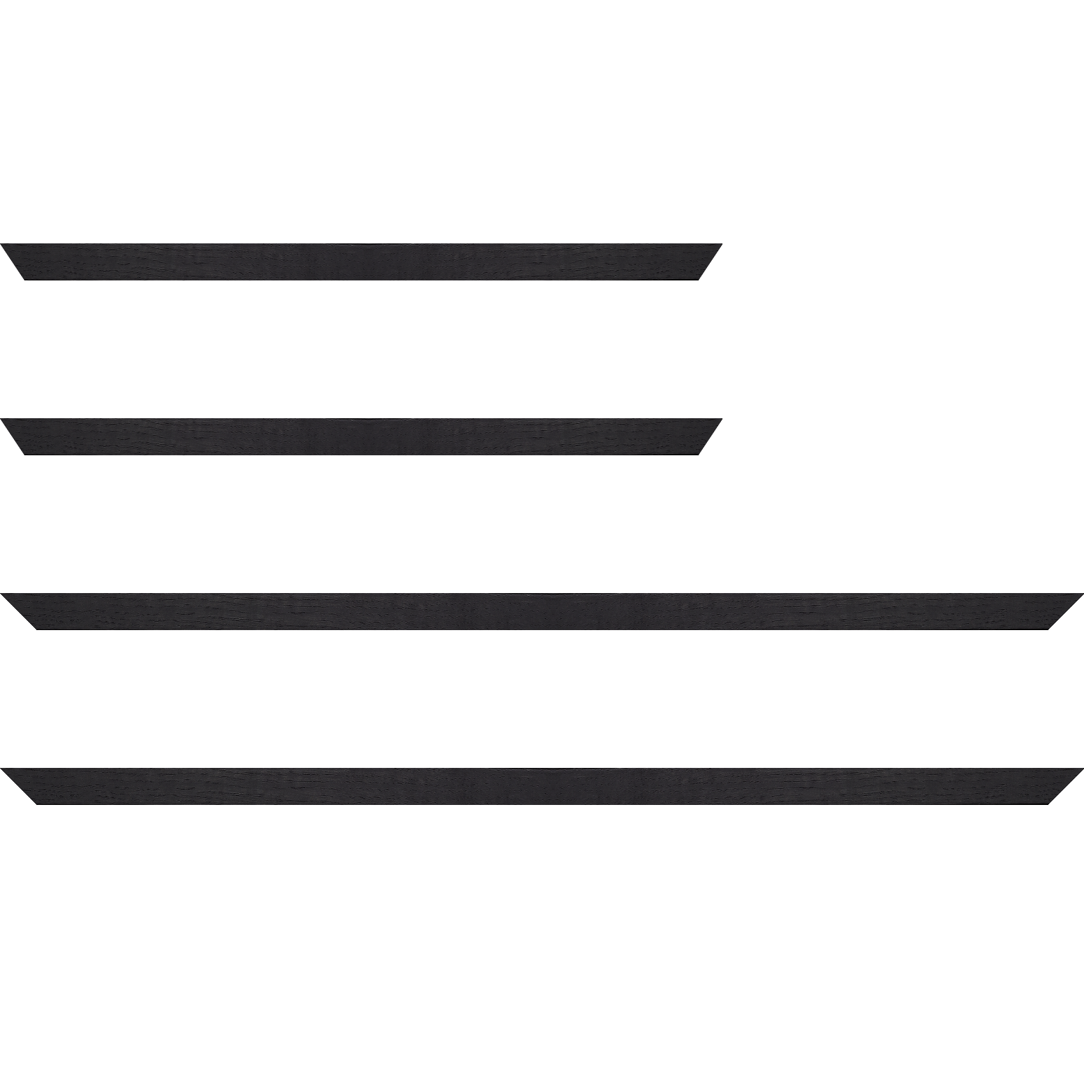 Baguette service précoupé Bois profil plat largeur 1.5cm  plaquage chêne teinté noir haut de gamme