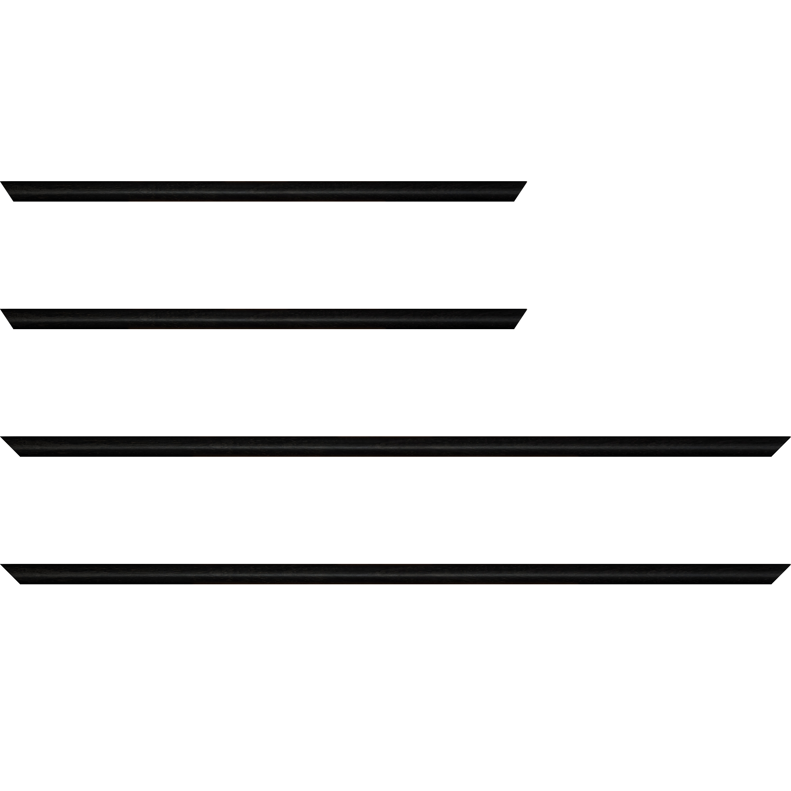 Baguette service précoupé Bois profil demi rond largeur 1.5cm couleur noir anthracite