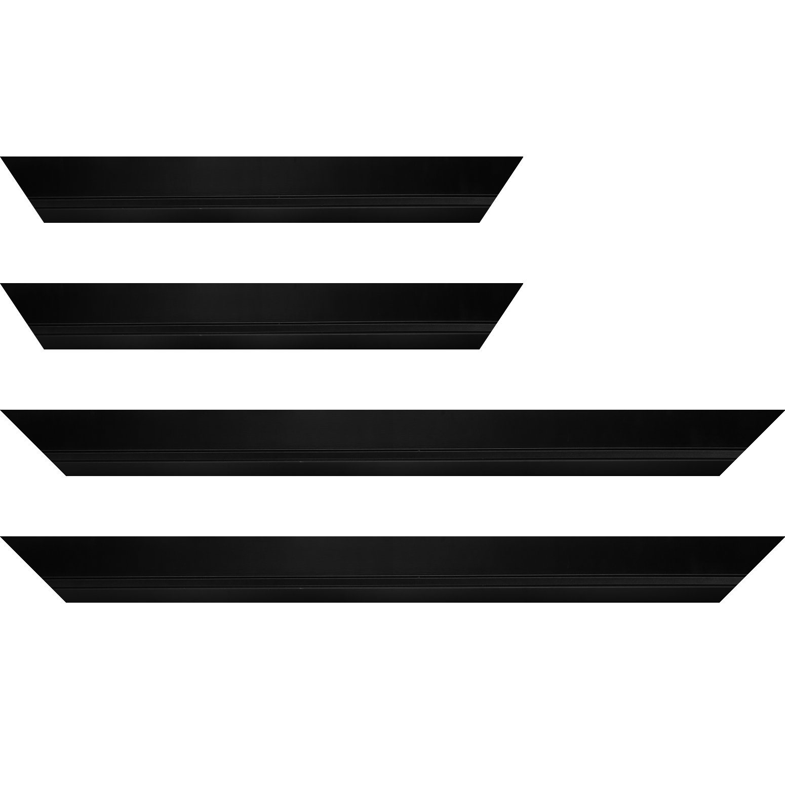 Baguette service précoupé Bois profil pente largeur 4.5cm de couleur noir mat filet noir