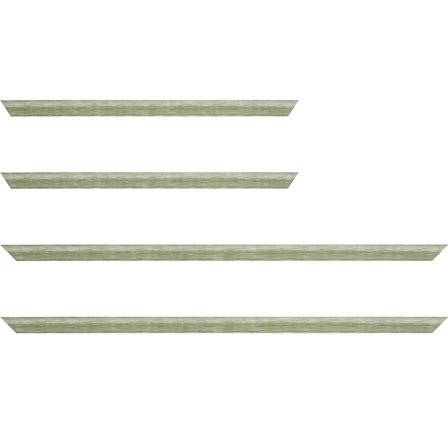 Baguette service précoupé Bois profil incurvé largeur 2.1cm couleur vert amande effet blanchi